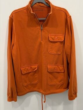 Men's Sun And Stone Autumn Orange
Zip Pullover Size Large Cotton Blend